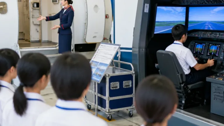 北九州の中学生がスターフライヤーで飛行機の仕事を体験