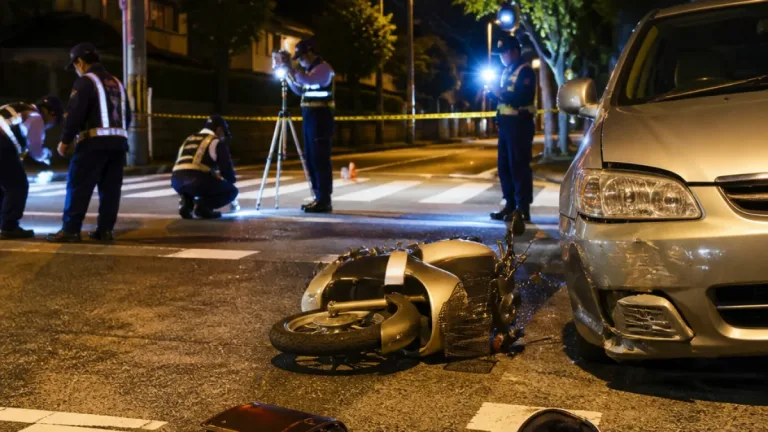 交差点で乗用車とミニバイク衝突、男子高校生が死亡