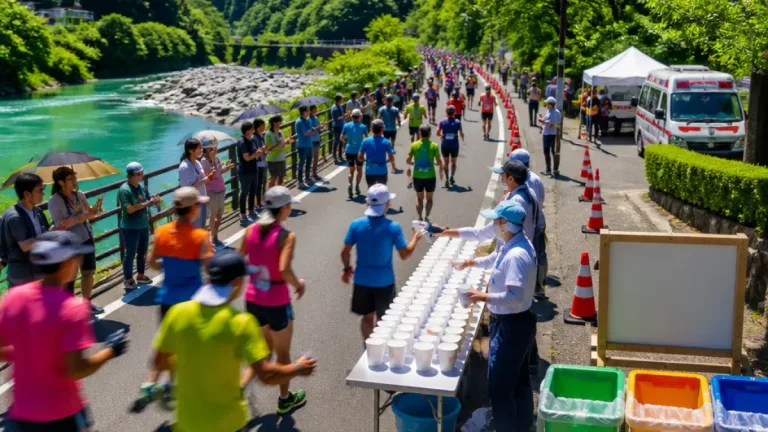 高知・本山で夏の清流マラソン、約千人が汗見川沿いを駆け抜ける