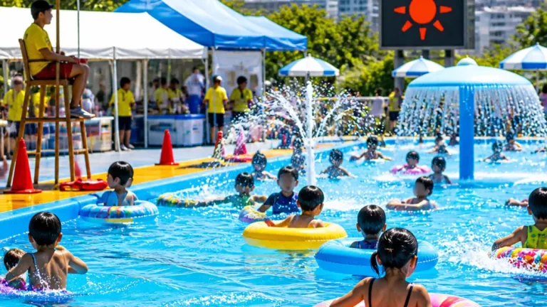 県内各地で猛暑日、子どもたちは水遊びで暑さをしのぐ