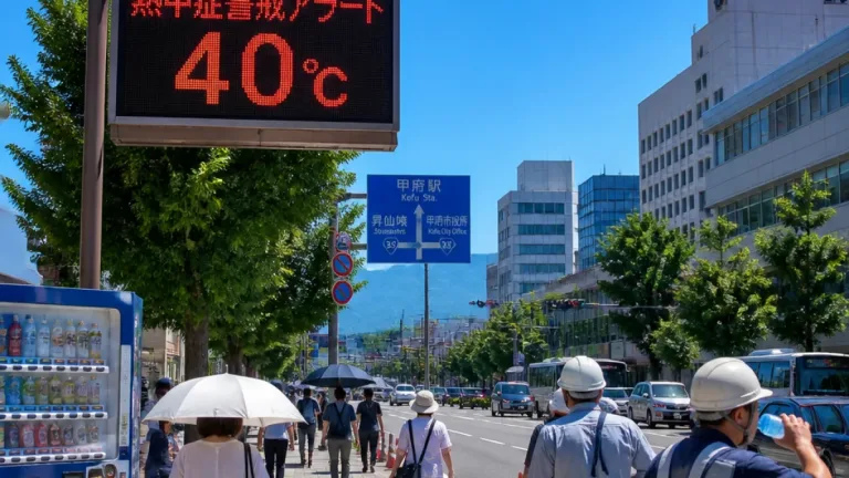 甲府で予想最高40度、熱中症警戒アラート発表