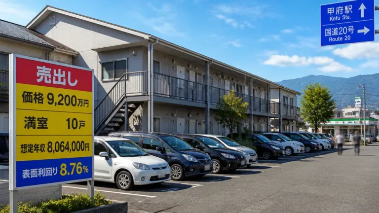 甲府・青葉町の一棟アパート売出し 満室稼働で収益性は要注目