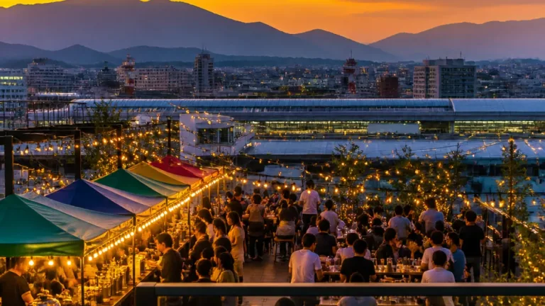甲府駅前屋上にビアガーデン復活 夏のにぎわい取り戻す
