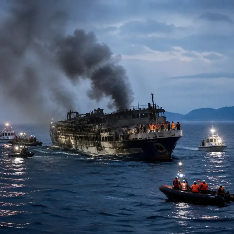 東ジャワ沖フェリー火災、乗員・乗客約２７０人の船で死者と多数行方不明