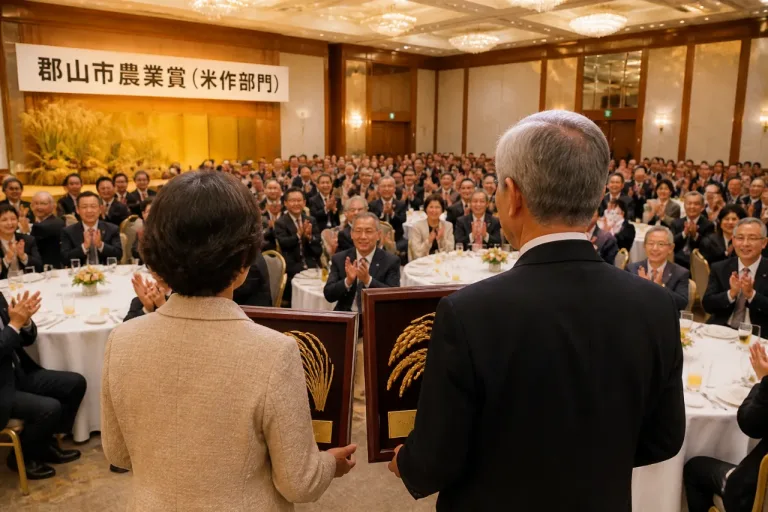 郡山の米作り評価 受賞の池沢夫妻、地域での営農続ける意欲示す
