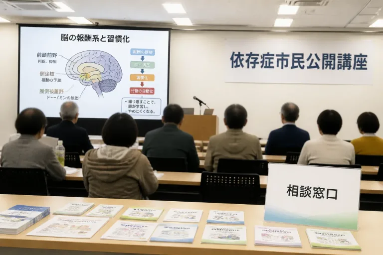 郡山で依存症公開講座 孤立と“自己治療”の仕組みを解説