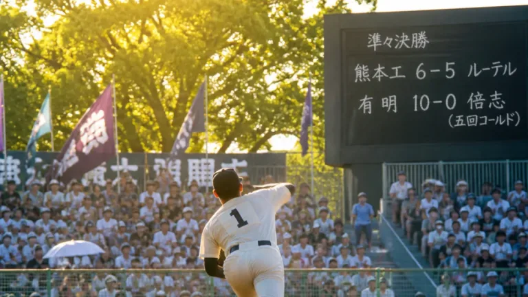 熊本工と有明、激戦制し夏の4強へ