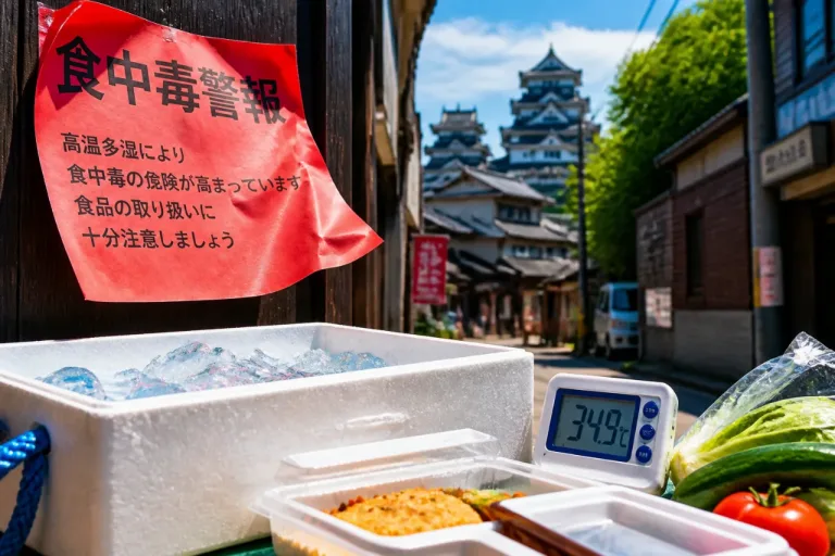県が全域に食中毒警報、猛暑で注意期間は15日まで