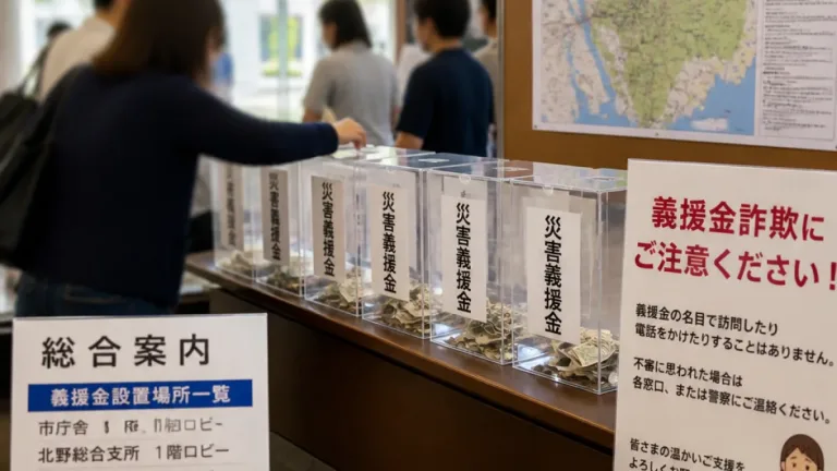 久留米市、熊本地震義援金の受け付け開始と市内の設置場所