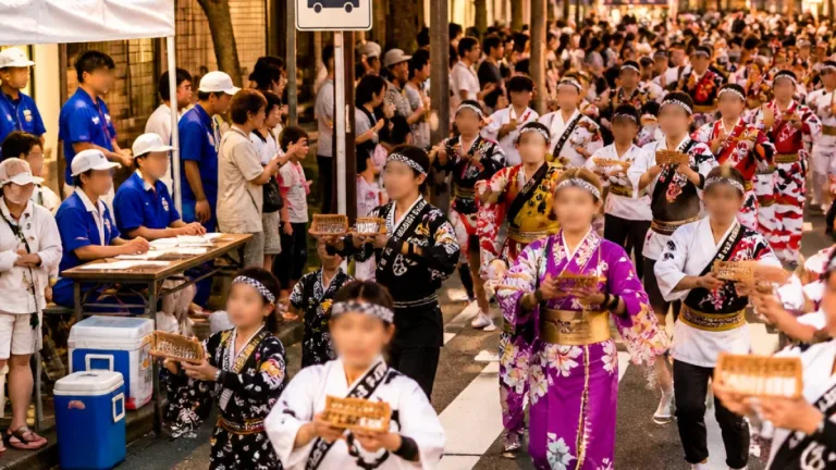 久留米で夏の風物詩「水の祭典」 そろばん総踊りが夜の街に響く
