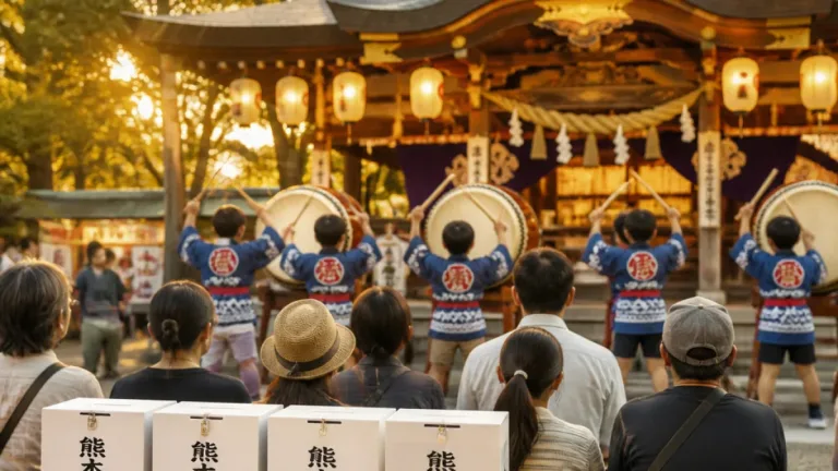 久留米・津福今神社の夏祭りで熊本地震被災地への募金呼びかけ