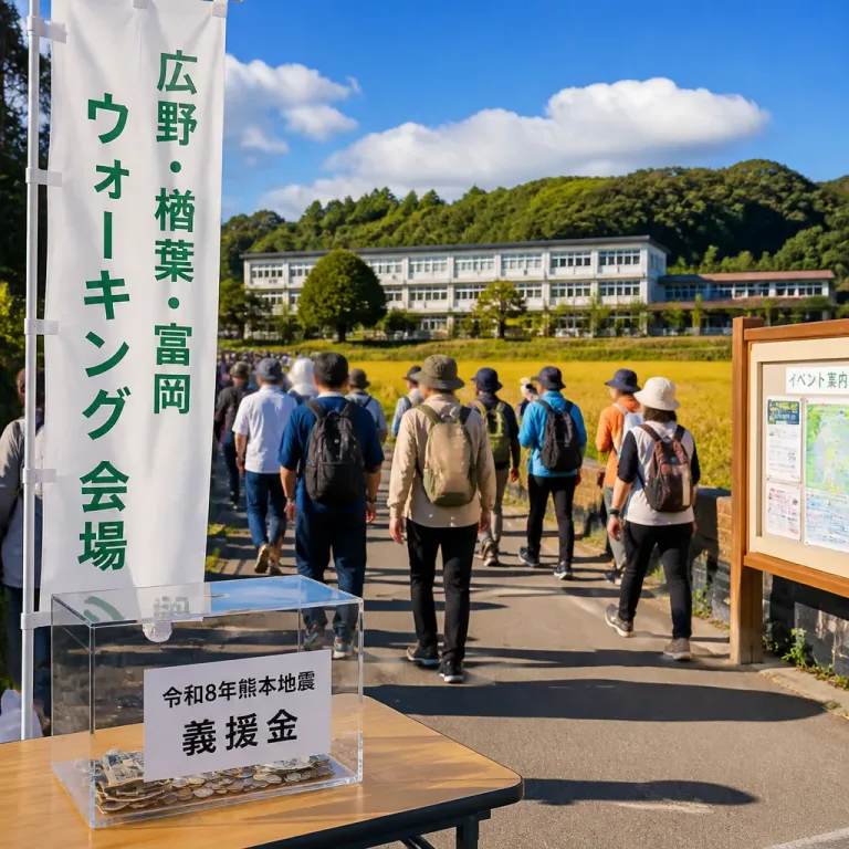 歩く会の参加者が集めた義援金、教育現場の支援活動の一例に