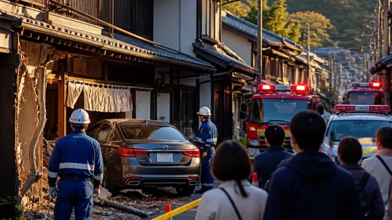 京都・上賀茂で車が飲食店に突入 ガス管破損で近隣一時避難
