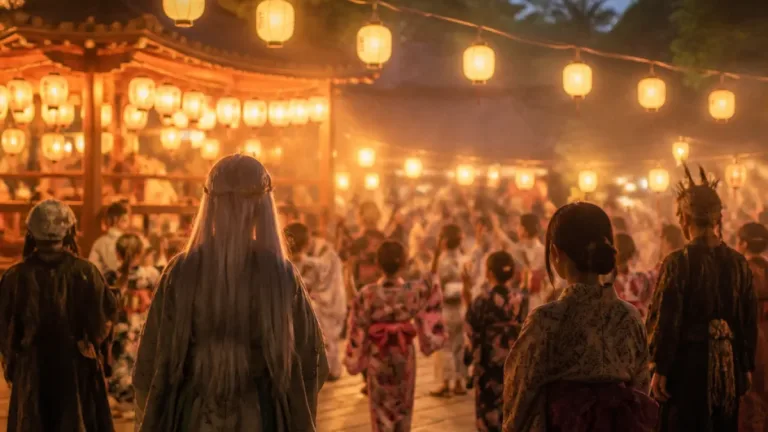 京都・太秦映画村で夜の夏祭り 盆踊りと妖怪が交差する演出