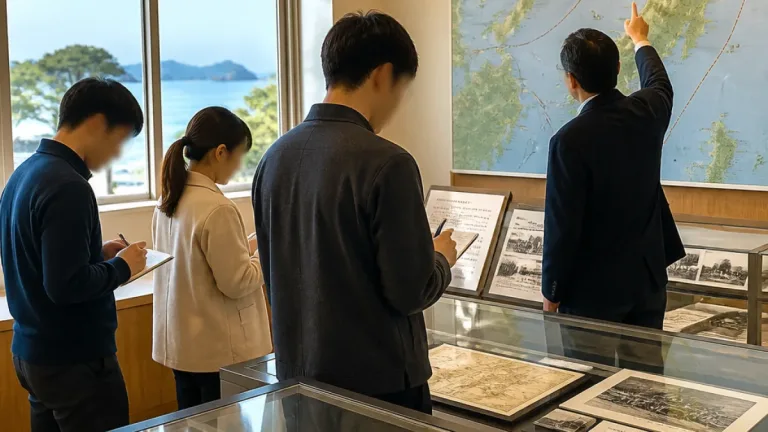 松江でアジア若手研究者が竹島資料室を訪問、現状理解を深める