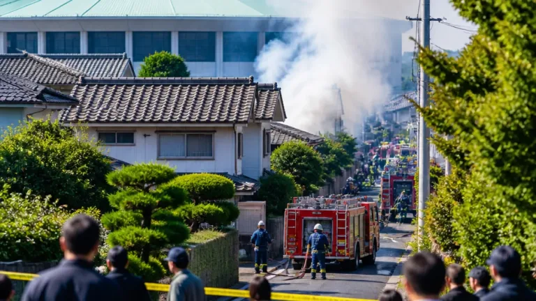 松江・南田町で民家火災 けが人なし、周辺で一時交通規制