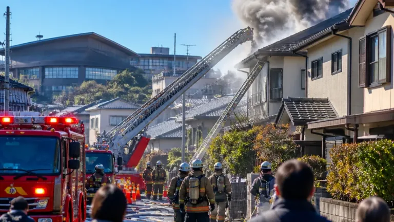 松江・総合体育館近くの住宅で火災、けが人なし 通報で迅速対応