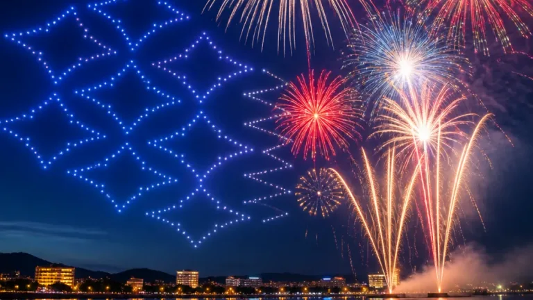松江の夜空を彩る「松江水郷祭」 宍道湖で１万発、ドローンも登場