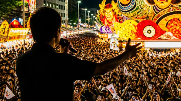 青森で松本人志がねぶた前夜に生配信、市民と交流