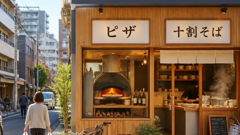 松山・東石井にピザと十割そば併設店が開業 新たな飲食選択肢に