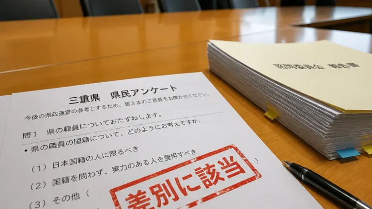 県民アンケート設問を諮問機関が「差別」と判断