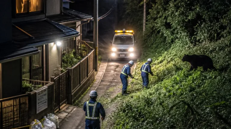 住宅地で深夜にクマ出没、住民に警戒呼びかけ