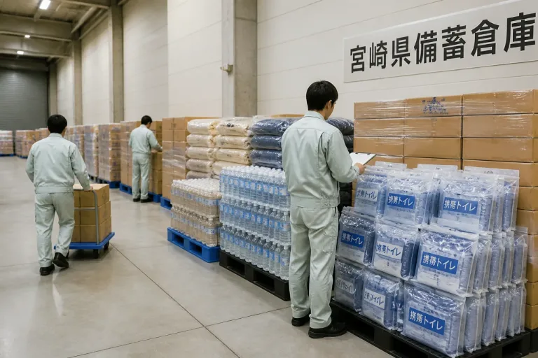 宮崎で備蓄強化進む 携行トイレなど行政の対策が拡大