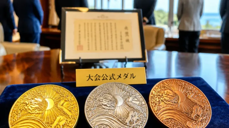宮崎で国スポ・障スポの公式メダル披露、自然と神話を表現