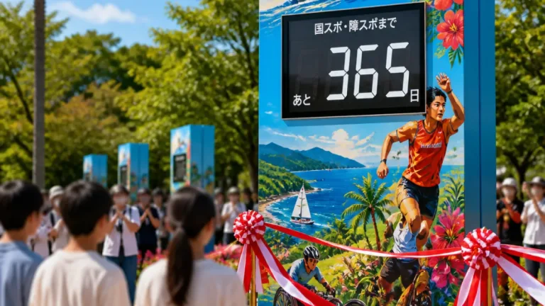 宮崎で国スポ・障スポのカウントダウン掲示板をお披露目