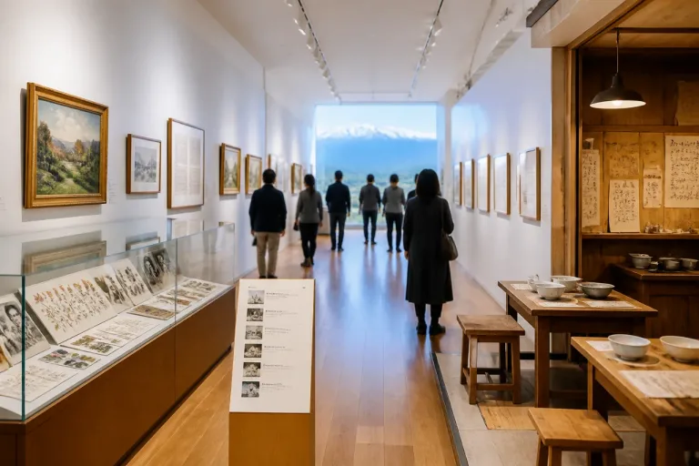 松本圏で凱旋展 望月桂の多面性を伝える大規模展示が安曇野で開幕