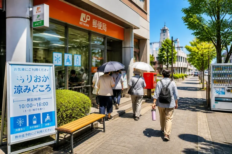 盛岡市と日本郵便、暑熱避難の協定で「もりおか涼みどころ」を設置