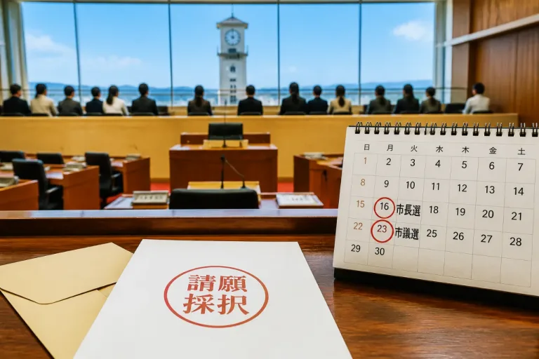 向日市議会、議員解散請願を採択 市長選との同時選に向け波紋