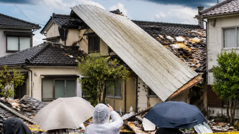 長野市でゲリラ雷雨、アパート屋根が吹き飛び隣家へ覆いかぶさる被害