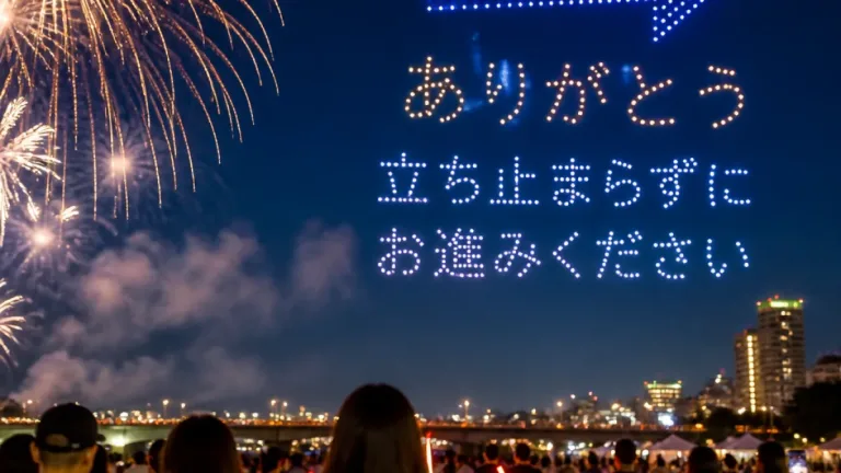 長岡花火、ドローンで退場誘導 レッドクリフと協定締結