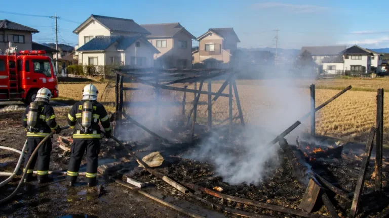 長岡・深沢町の物置小屋全焼、地域の防災意識喚起に
