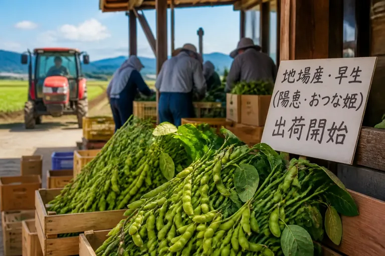長岡でわせ品種の枝豆 出荷始まる 夏の味、地場出荷が本格化