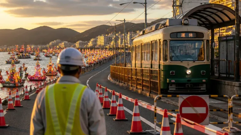 長崎で精霊流し ４市で大規模交通規制、路面電車一部運休