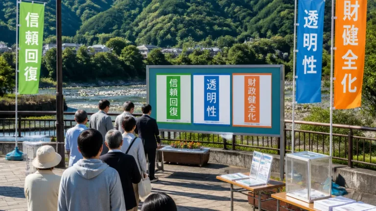 長瀞町長選、信頼回復掲げた三氏が出馬表明