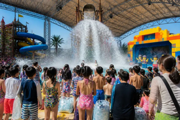 名古屋のレゴランドで夏限定「びしょぬれ」イベント開始、家族連れに水遊びの場を提供