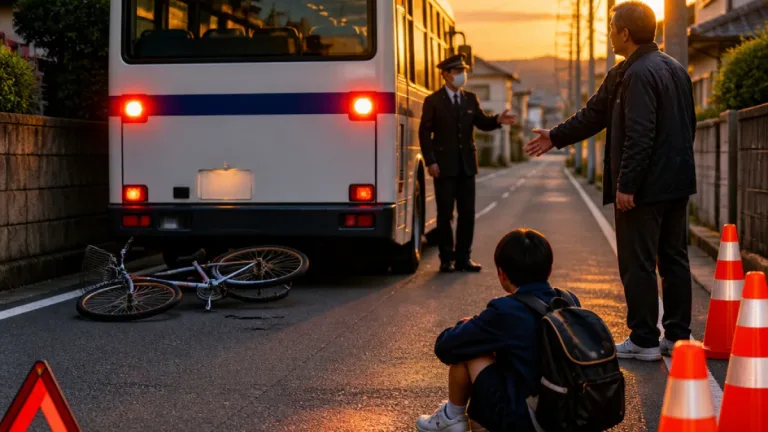 中津市で路線バスと自転車が接触 13歳生徒が腕と足に軽傷