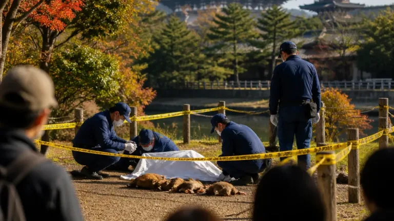 奈良公園で子ジカ４体の発見 人為的関与の可能性で県警が捜査