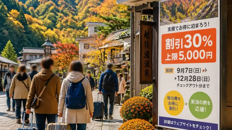 にいがたGoToトラベル第2弾、9月7日開始へ 割引上限引き上げ