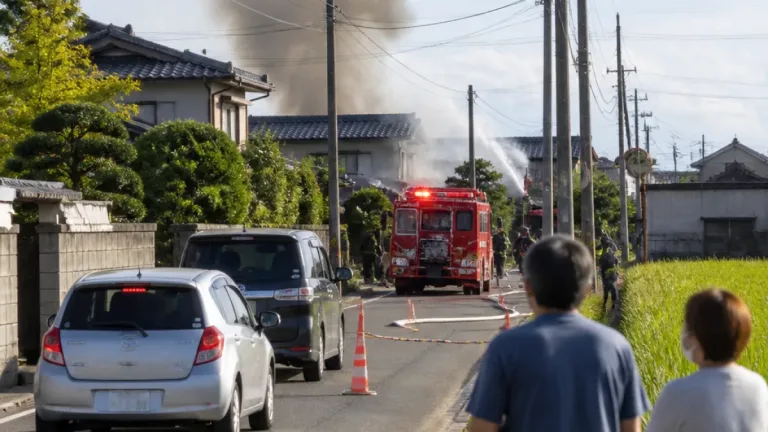 新潟・西蒲区竹野町で火災、消防が出動中 周辺は通行と安全に注意を