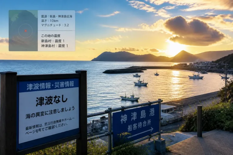 新島・神津島近海で地震 最大震度１を観測
