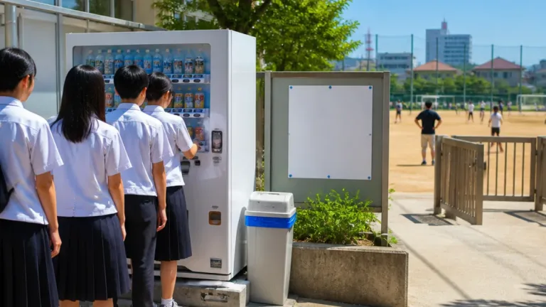 西宮・深津中に市内初の校内自販機 生徒提案で設置、運用ルールも整備
