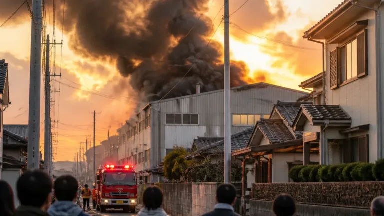 千葉・野田の樹脂加工工場で出火 従業員にけがなし