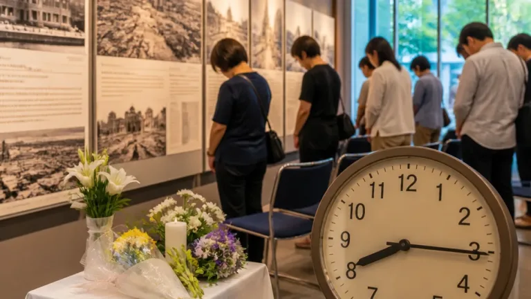 沼津市、広島・長崎平和記念日に黙とう 原爆パネル展と作文募集を実施
