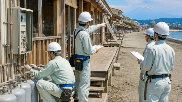 沼津で海の家を立ち入り検査 ガス・配電・避難経路を確認