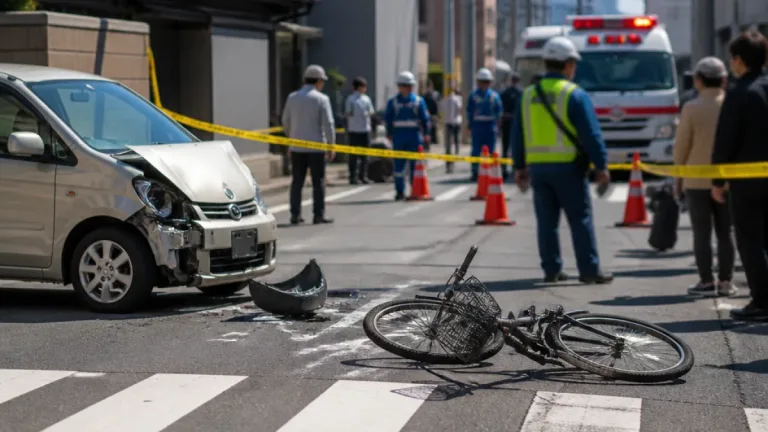 大垣市で自転車と軽乗用車が衝突、大学生が死亡