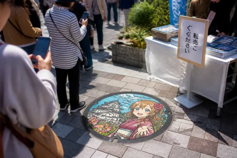 大垣の「エヴァ」マンホール、関連グッズの転売で市が自制呼び掛け